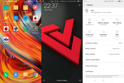 Operační systém Xiaomi Mi MIX 2