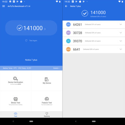 Nokia 7 Plus - výkon v AnTuTu