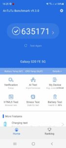 Samsung Galaxy S20 FE AnTuTu Benchmark