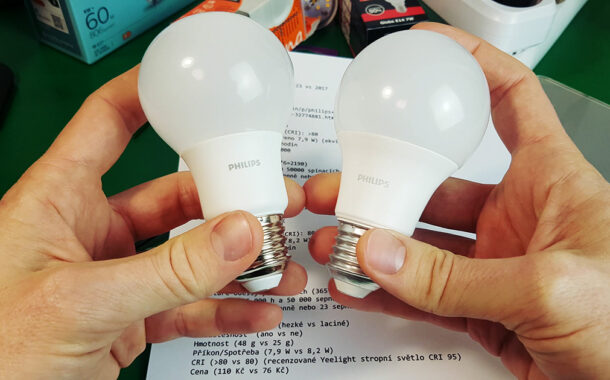 Philips LED žárovka z roku 2023 vs. 2017
