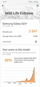 Screenshoty z telefonu Samsung Galaxy S23+